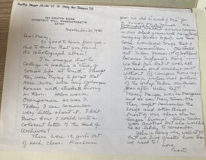 A photocopy of a handwritten letter.