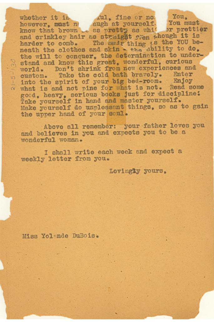 a typewritten letter on old torn paper