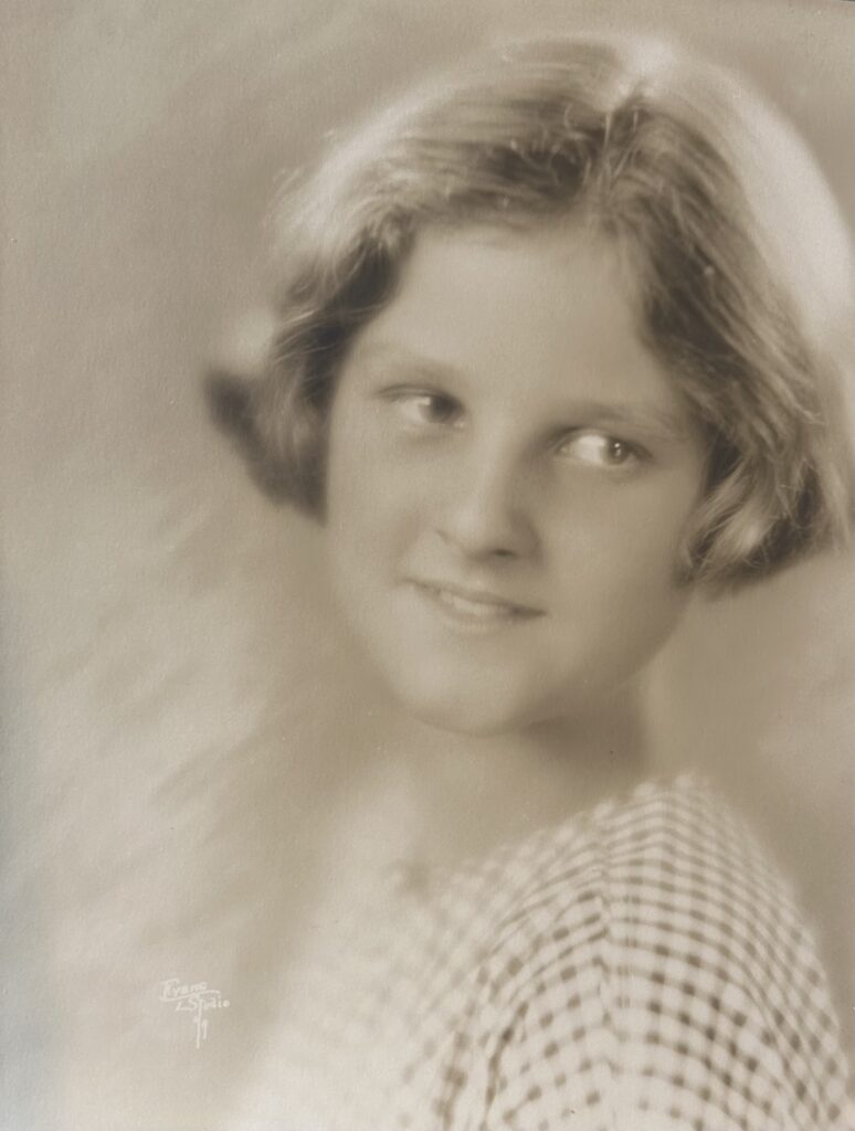 Undated photograph of young Frances Rich smiling.