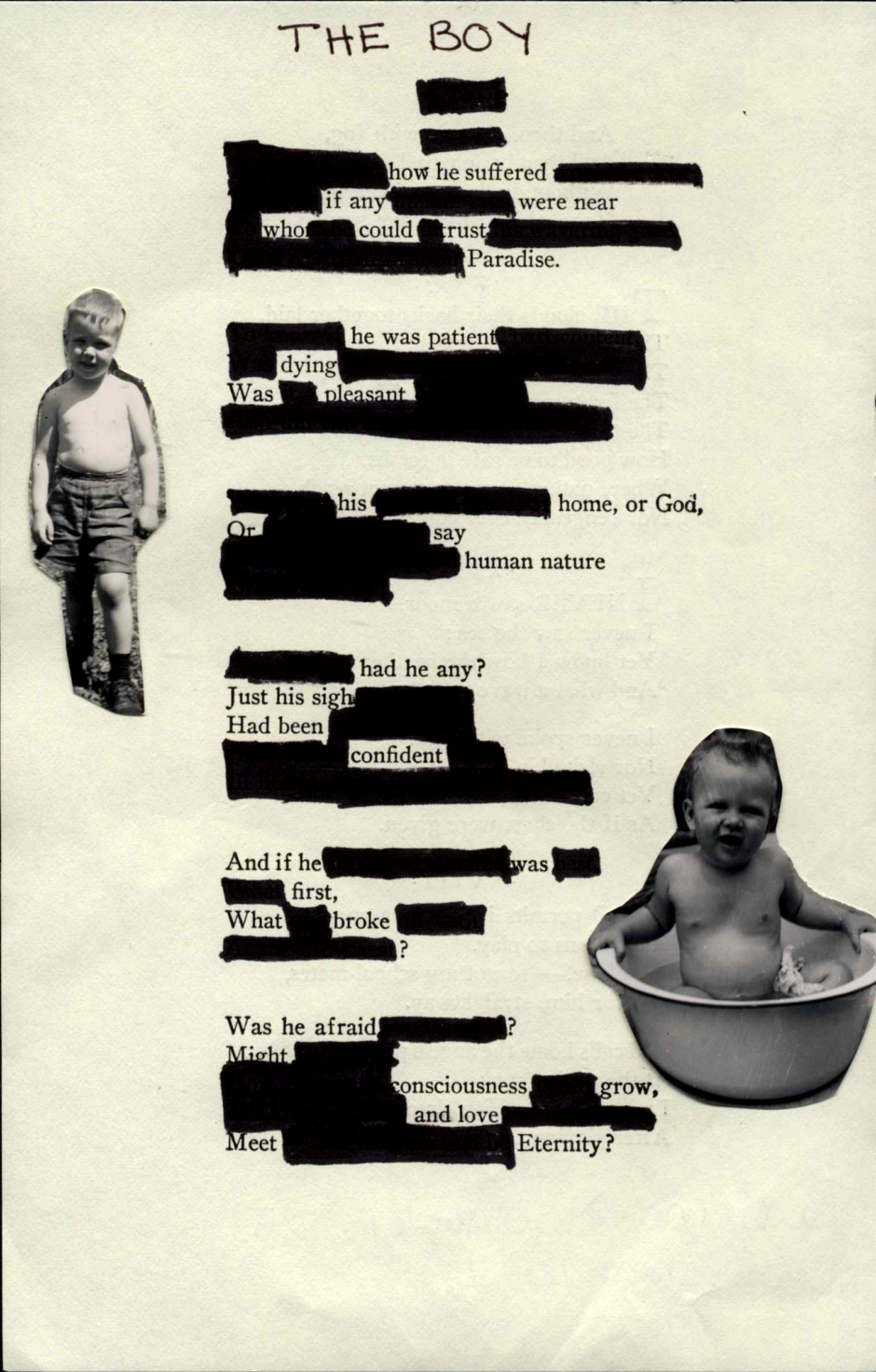The boy – Blackout Poetry Project