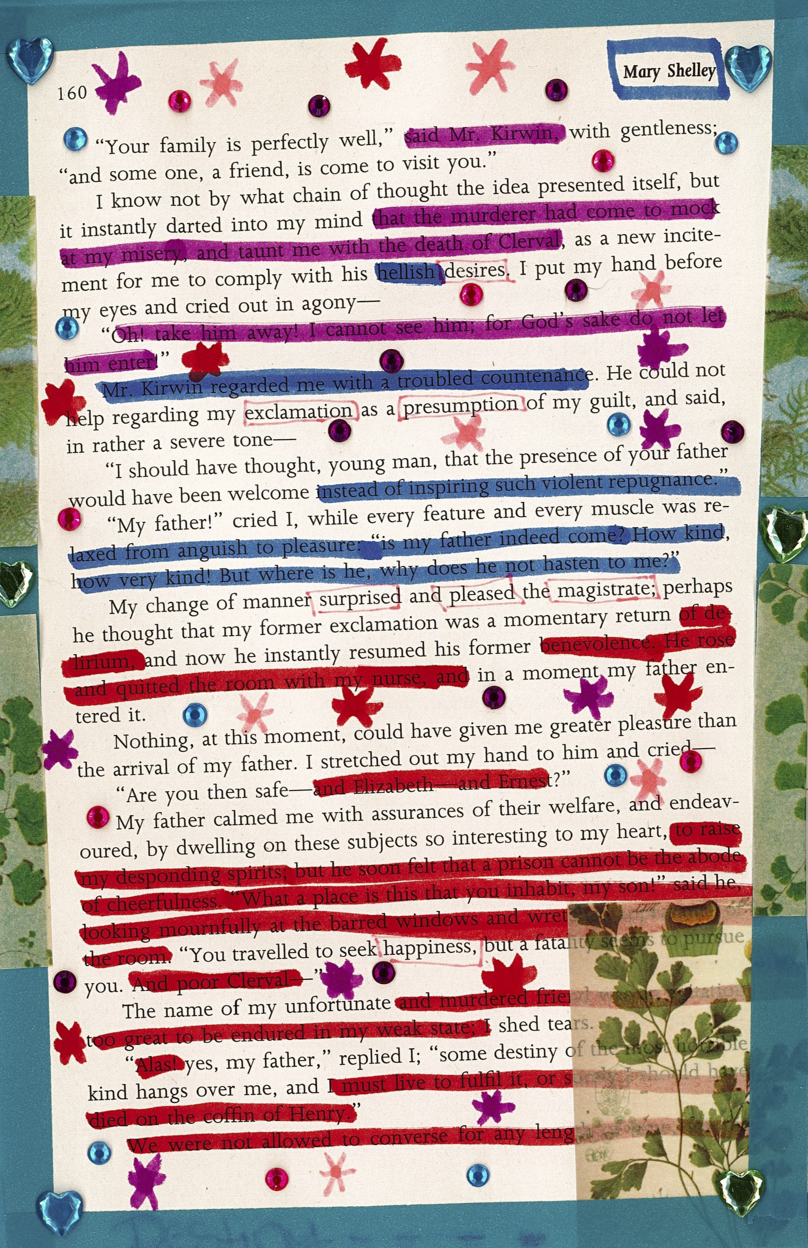 "Your family is perfectly well," with gentleness;
"and some one, a friend, is come to visit you."
I know not by what chain of thought the idea presented itself, but
it instantly darted into my mind
as a new incite-
ment for me to comply with his desires. I put my hand before
my eyes and cried out in agony—
He could not
help regarding my exclamation as a presumption of my guilt, and said,
in a rather severe tone—
"I should have thought, young man, that the presence of your father
would have been welcome"
"My father!" cried I, while every feature and every muscle was re-
My change of manner surprised and pleased the magistrate; perhaps
he thought that my former exclamation was a momentary return
and now he instantly resumed his former
in a moment my father en-
tered it.
Nothing, at this moment, could have given me greater pleasure than the arrival of my father. I stretched out my hand to him and cried—
"Are you then safe—?"
My father calmed me with assurances of their welfare, and endeav-
oured, by dwelling on these subjects so interesting to my heart,
"You travelled to seek happiness,
you.
The name of my unfortunate
shed tears.
"yes, my father," replied I; "some destiny of the
kind hangs over me, and
"