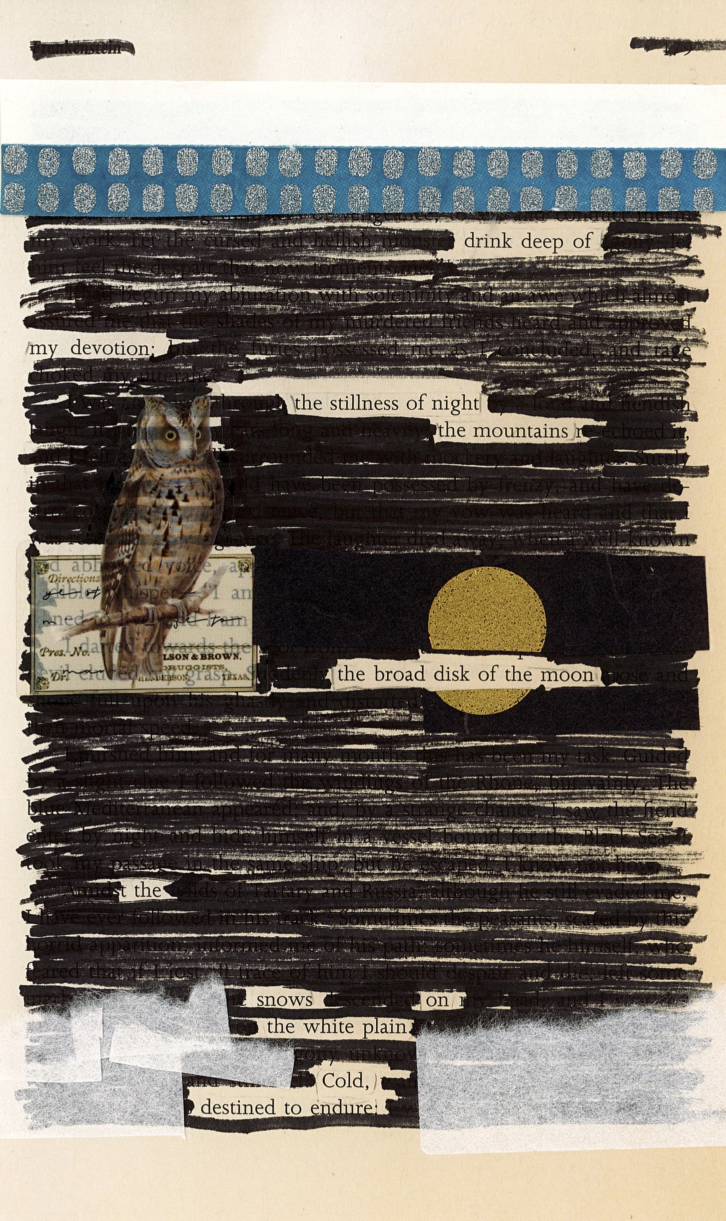 drink deep of
my devotion;
the stillness of night
the mountains
the broad disk of the moon
the
snows on
the white plain
Cold,
destined to endure