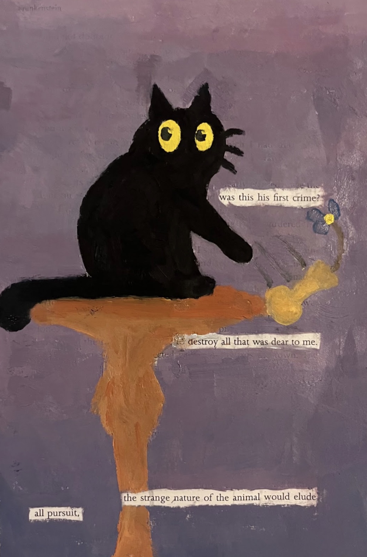 was this his first crime?
destroy all that was dear to me.
the strange nature of the animal would elude
all pursuit,