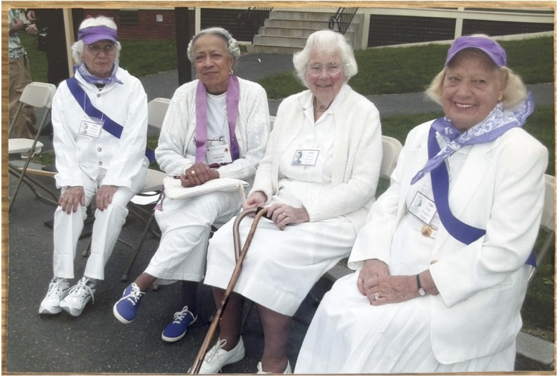 Color photograph of Adelaide Cromwell with friends and fellow Smith alums at Ivy Day. Date: 2010s