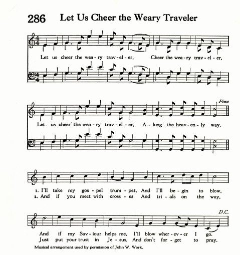 sheet music for Let Us Cheer the Weary Traveler