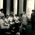 Housekeepers attend training in 1972. Their name tags are clearly visible, an essential part of their uniform.
