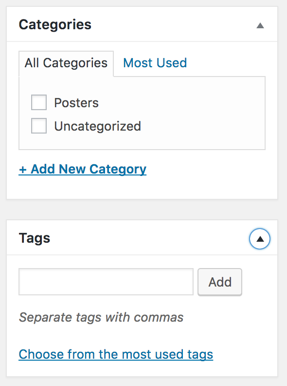 Categories and Tags