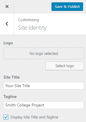 Site identity menu