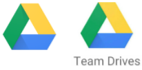image of google drive and google team drives logos