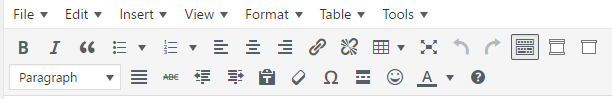 an image of the tool bar in blogs