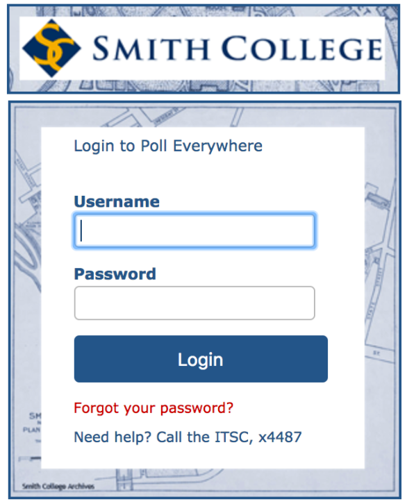 an image of the login page from Smith Shibboleth