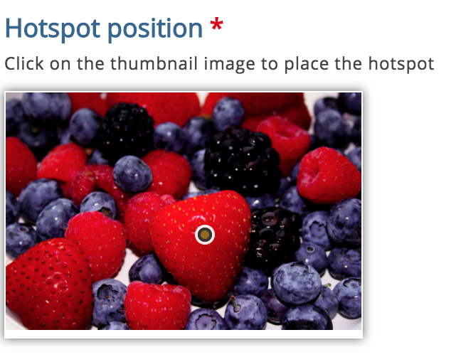 An image of the Hotspot thumbnail with a spot selected.