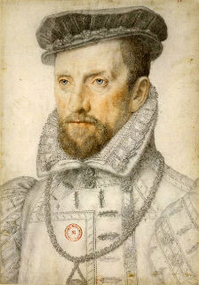 1500s painting of explorer and writer, Jean de Léry, wearing a hat and traditional clothing from the Early Modern period. 
