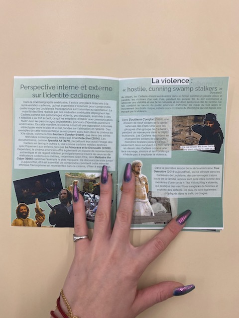 Le deuxième et troixième page du zine avec l'introduction et la section « La violence ».