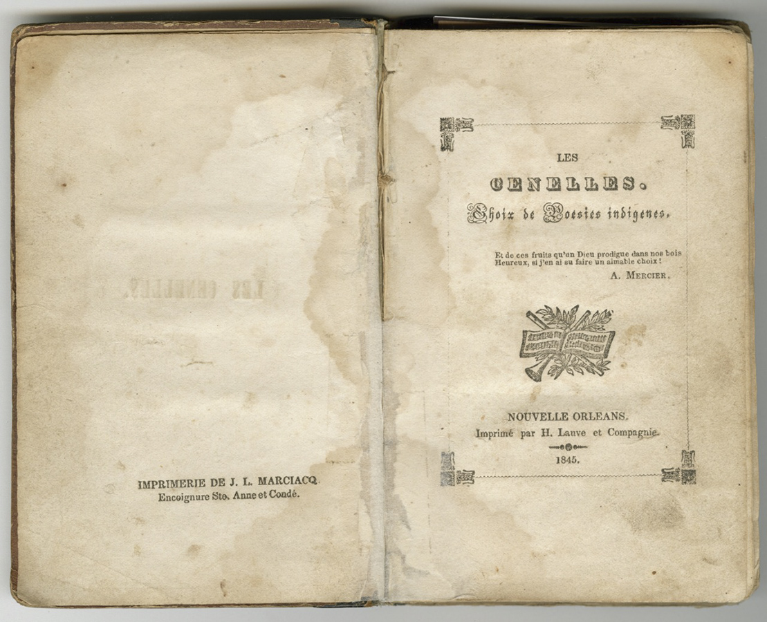 Les Cenelles: La Race et la Culture à la Nouvelle-Orléans entre 1830 et 1850