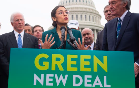 Alexandria Ocasio-Cortez speaking about the Green New Deal.