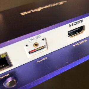 MicroSD card slot on BrightSign player