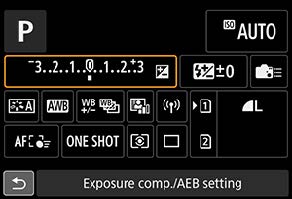 camera settings quick menu