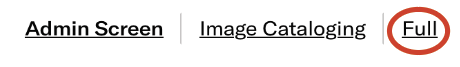 the full tab comes after admin screen and image cataloging
