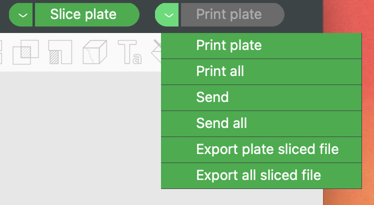 print plate drop-down menu