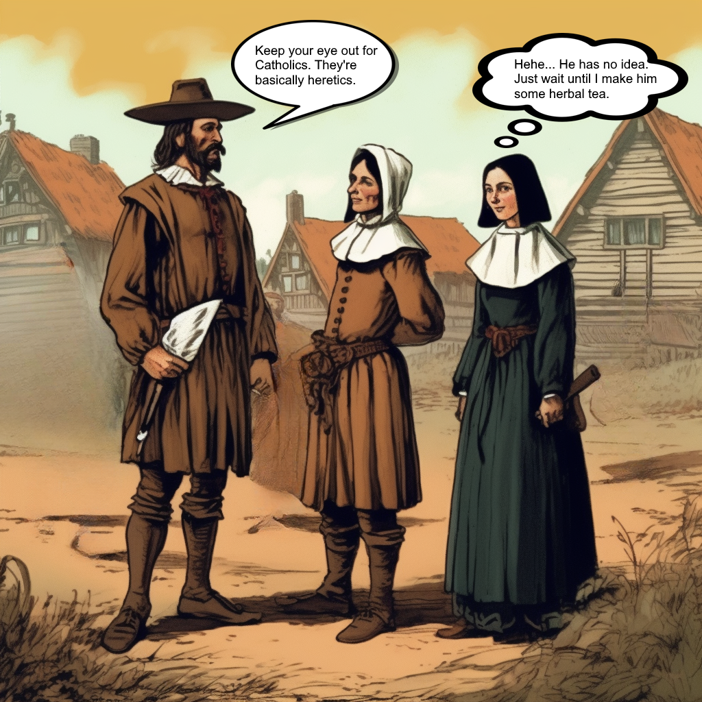 Puritans weren't fond of Catholics.