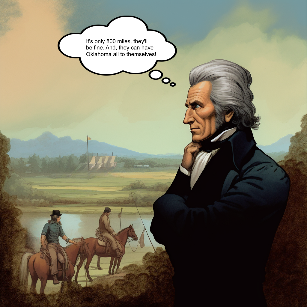 Andrew Jackson pondering his Indian Removal plan