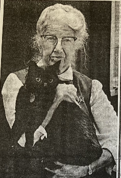 Alice Ambrose Lazerowitz holding her cat, Cricket