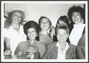Six women posing for the camera