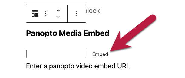 The Share screen in panopto with red arrows pointing to the link button and the Copy Link button