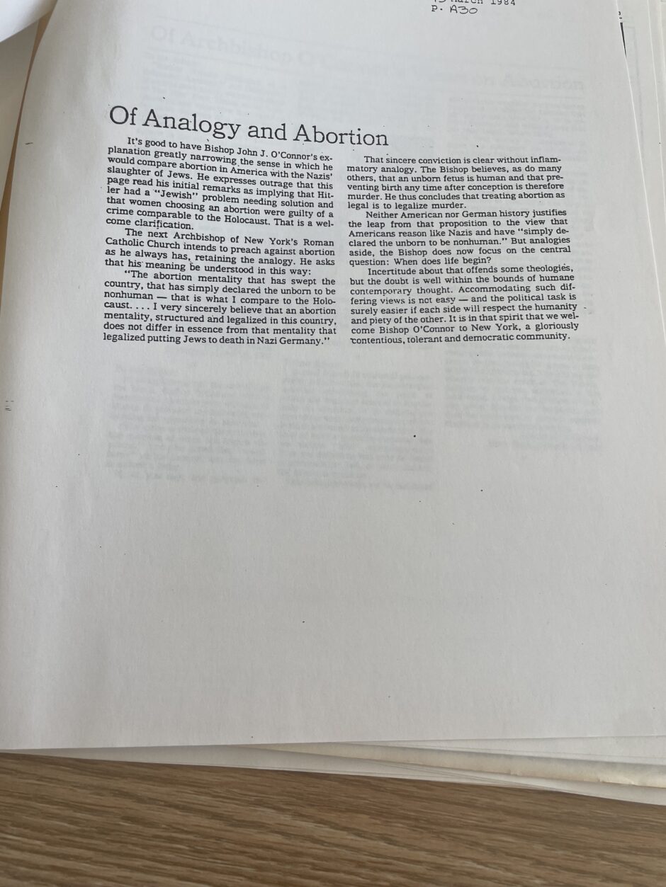 Abortion/Holocaust Analogy