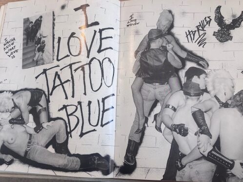 A collage from On Our Back's Spring 1986 issue depicting women engaged in S&M practices