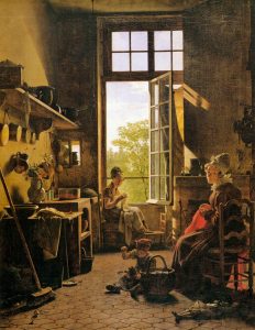 Image of the painting "Interior of a Kitchen" by Martin Drolling. 