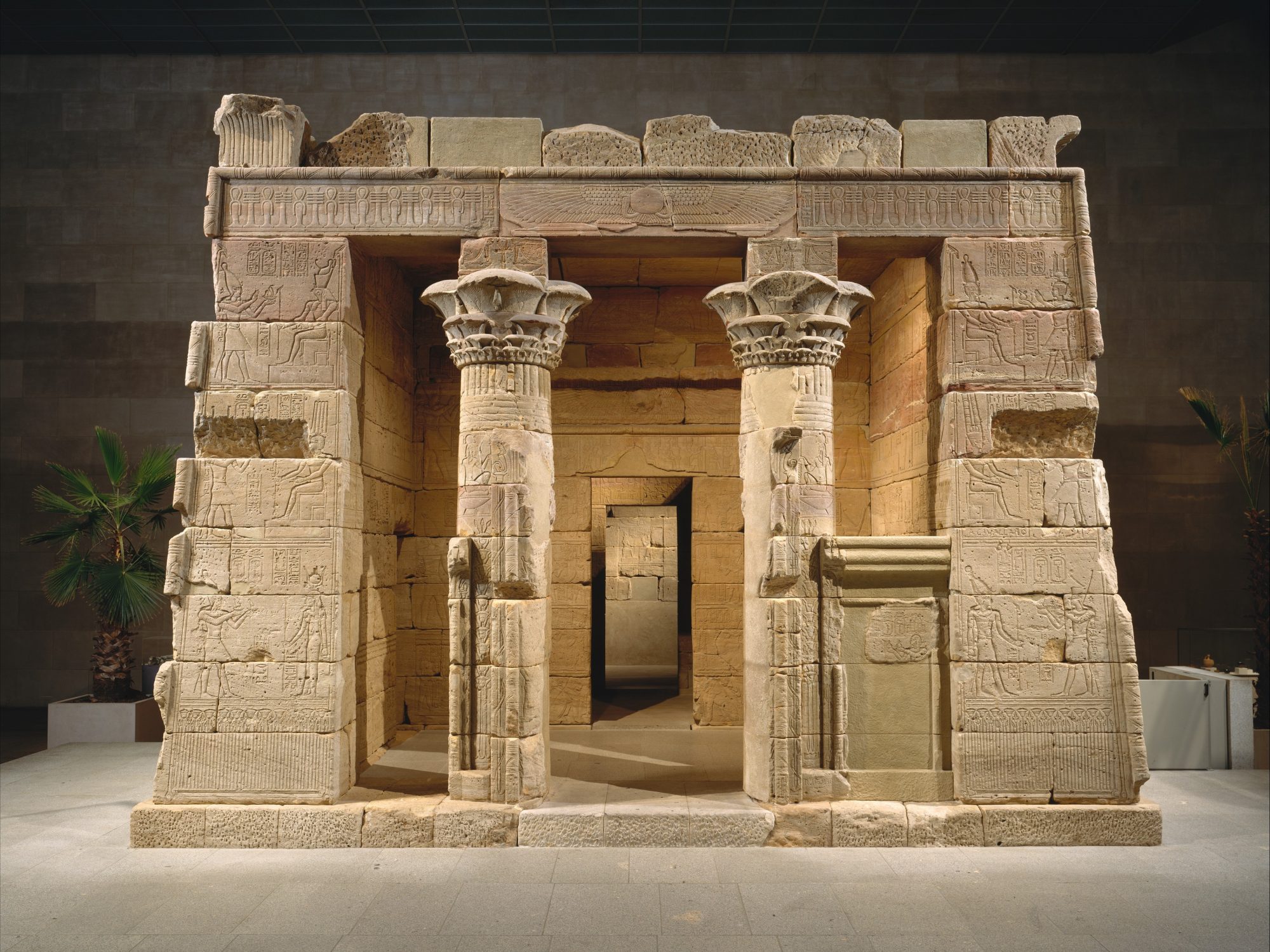 A photo depicting the Temple of Dendur at the Metropolitan Museum of Art in New York.