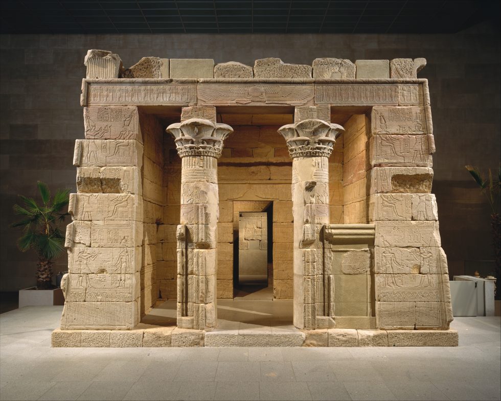 A photo depicting the Temple of Dendur at the Metropolitan Museum of Art in New York.
