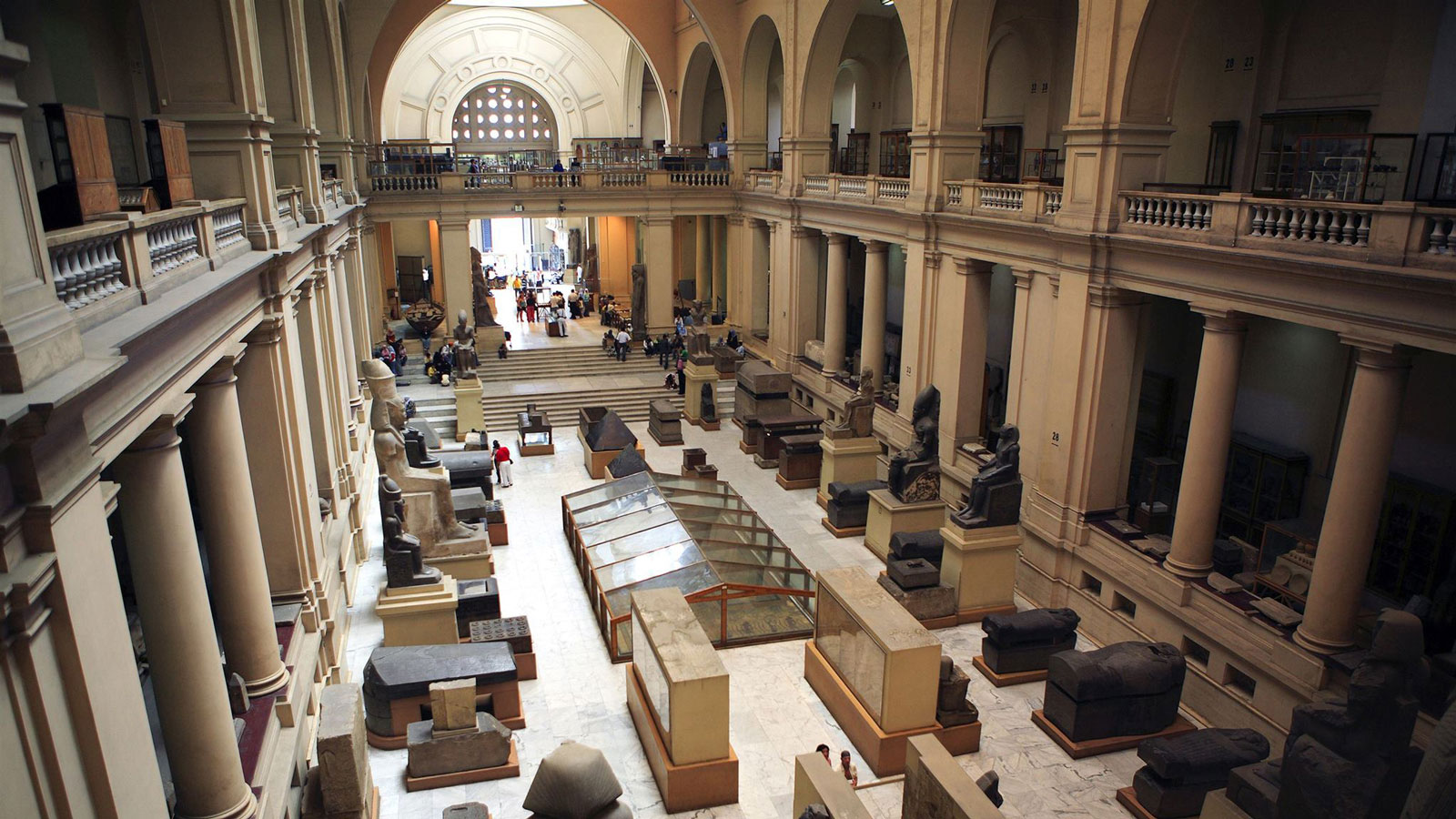 An image of the main hall of the Egyptian Museum in Cairo's Tahrir Square.