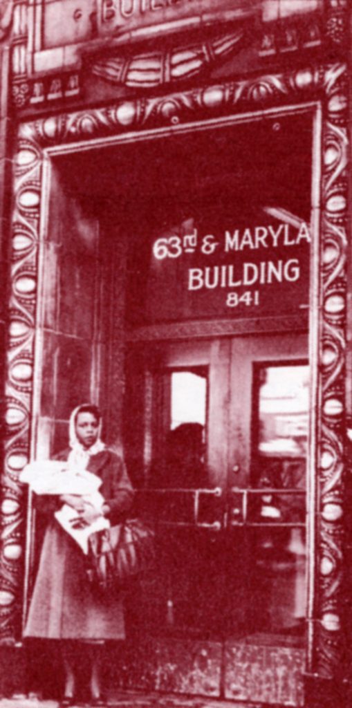 DOCUMENT 50. Black woman with child on steps of Planned Parenthood office in Chicago, 1960.