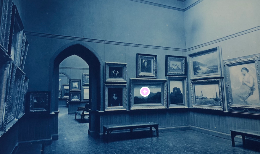 Archival photo of museum gallery