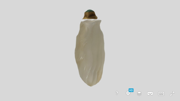 3D rendering of jade snuff bottle with metallic cap