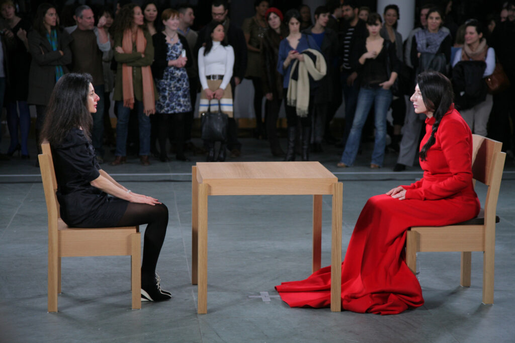 Photo from the Marina Abromović's performance, "The Artist is Present"