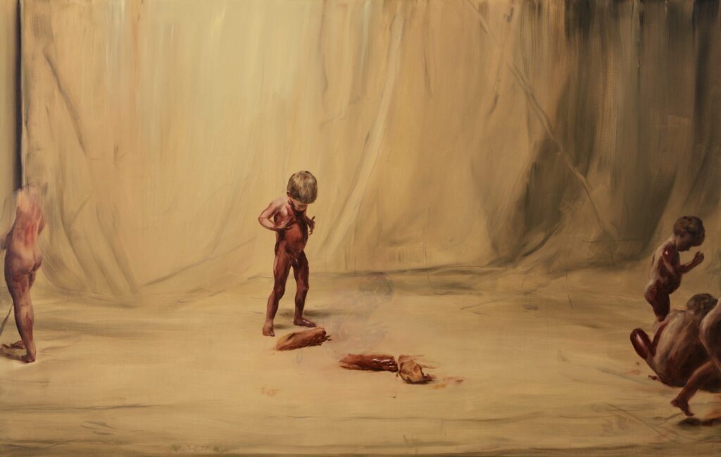 Painting from series "Fire From the Sun" by Michaël Borremans
