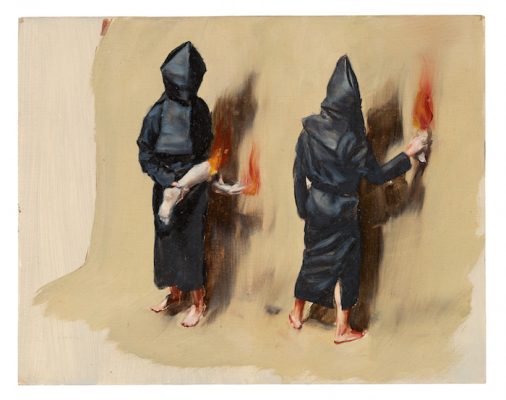 Painting titled "Black Mould / Fiery Limbs" by Michaël Borremans