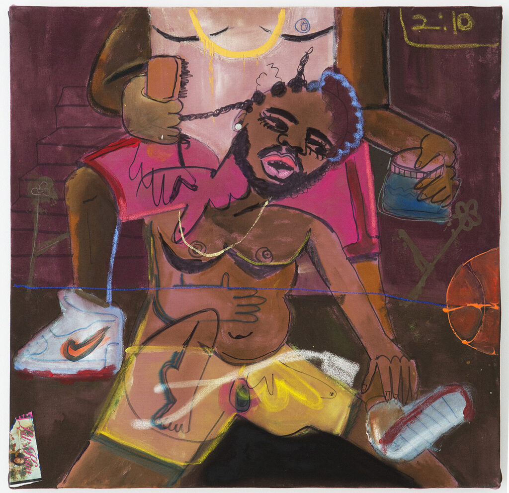 Painting titled "Combing My Hair" by Jonathan Lyndon Chase