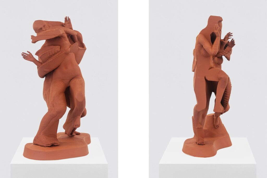 Sculpture titled "SSDR 03 - Fight" from the series "Species Specific" by Juliana Cerqueira Leite
