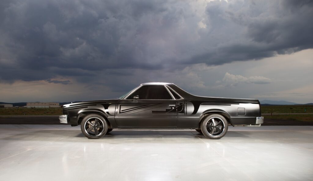 Customized 1985 El Camino titled "Maria" by Rose B. Simpson