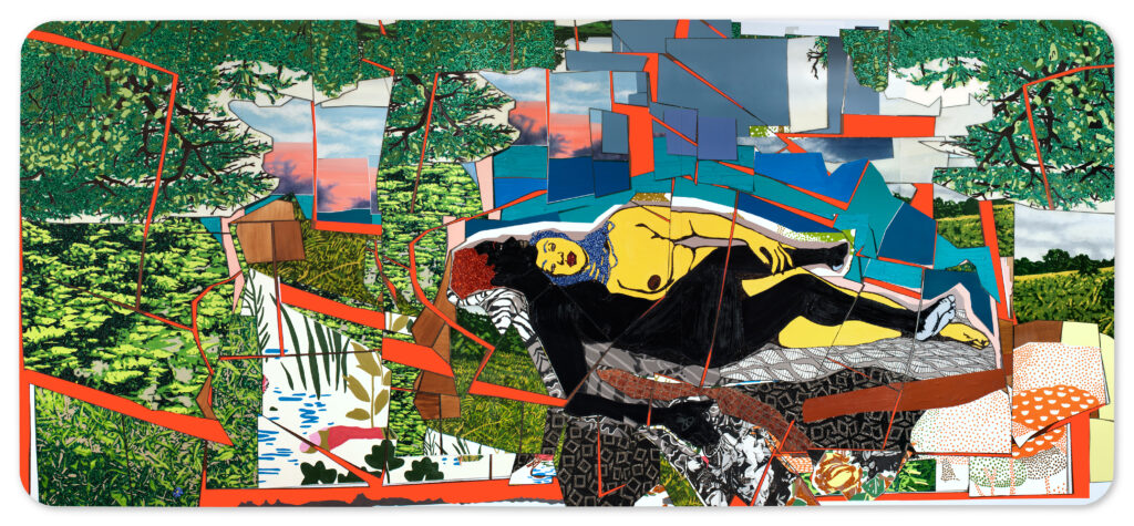 Painting titled "Sleep: Deux Femmes Noires" by Mickalene Thomas