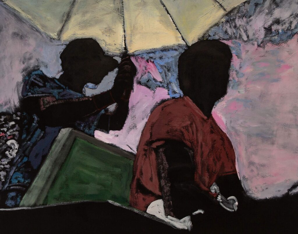 Painting titled "Black Ground: In the Service of Others" by Reggie Burrows Hodges