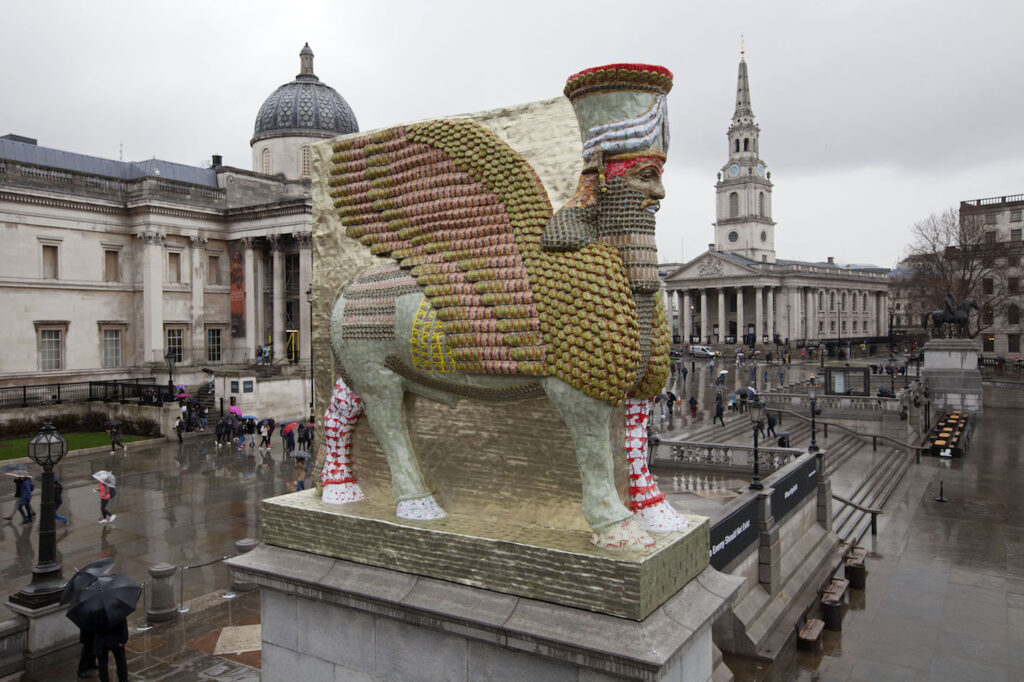 Sculptural recreation of a lamassu" from the series "The invisible enemy should not exist" by Michael Rakowitz