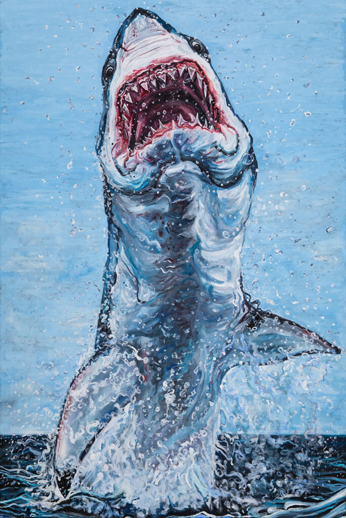 Painting titled "GWF 1" from the series "Great White Fear" by Jana Euler