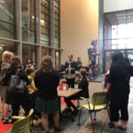 Jessica Nicoll gives a post-capstone reception speech.