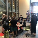 Jessica Nicoll gives a post-capstone reception speech.